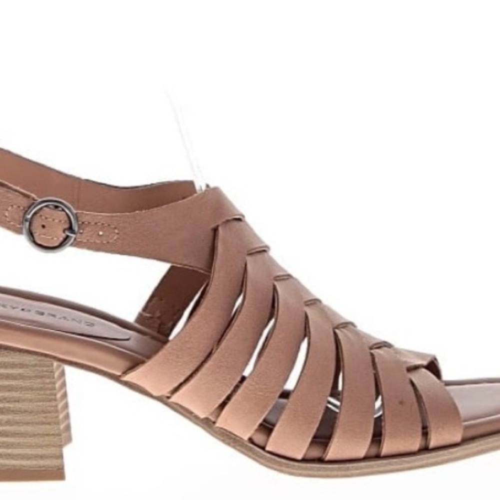 Lucky Brand Brown Strappy Block Heel Sandal